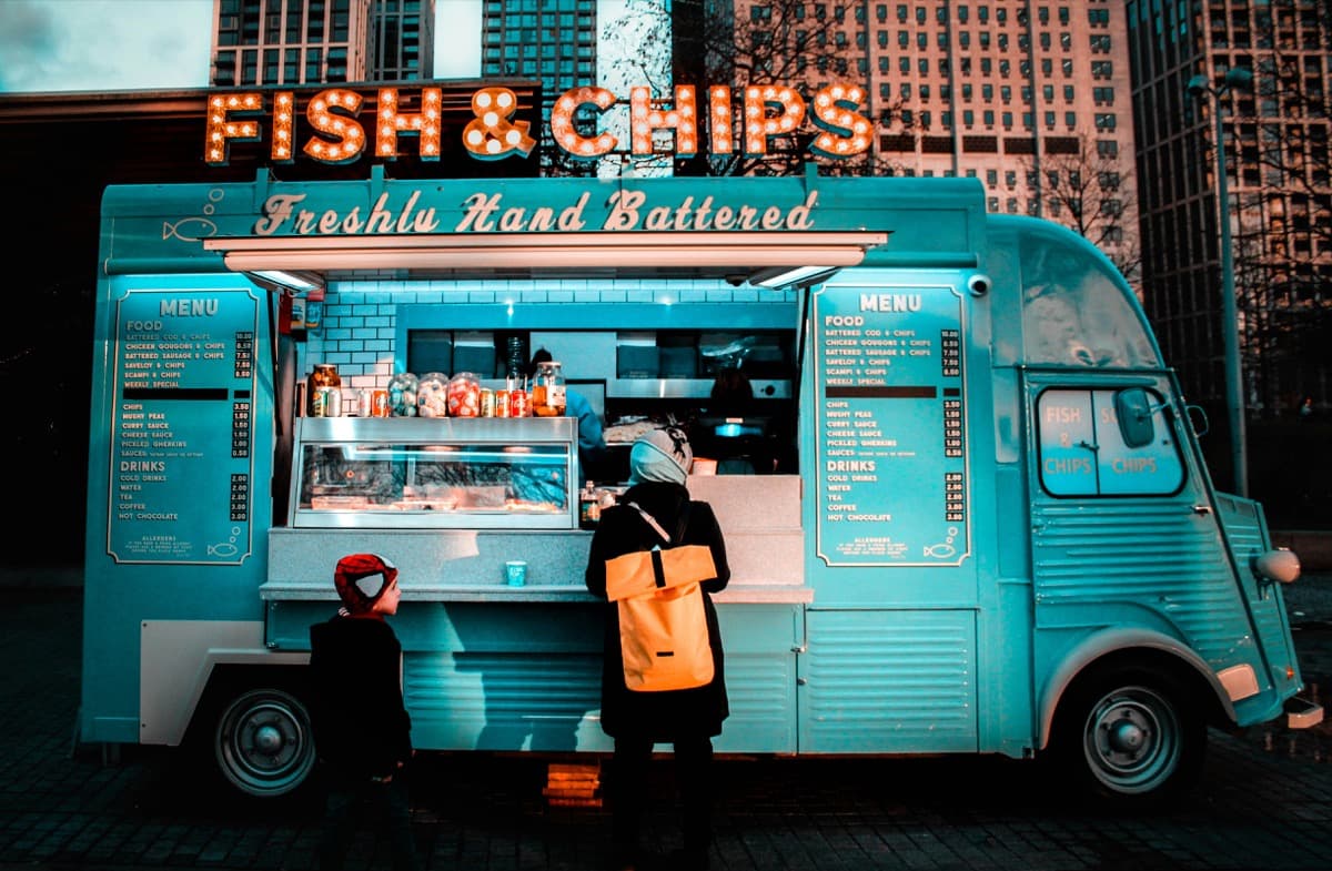 Professional food truck exterior with modern design